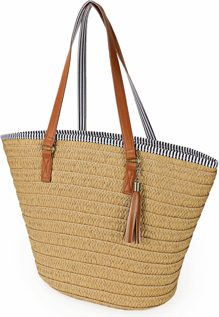 Youjaree Tote Handbags | Womens Large Straw Shoulder Bag Beach Tote Handbag Purse With Tassel For Summer