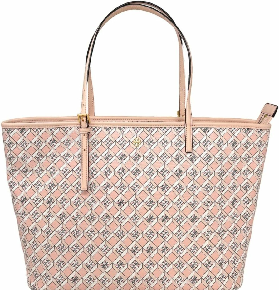 Tory Burch Tote Handbags | Tory Burch Geo Logo Top Zip Tote