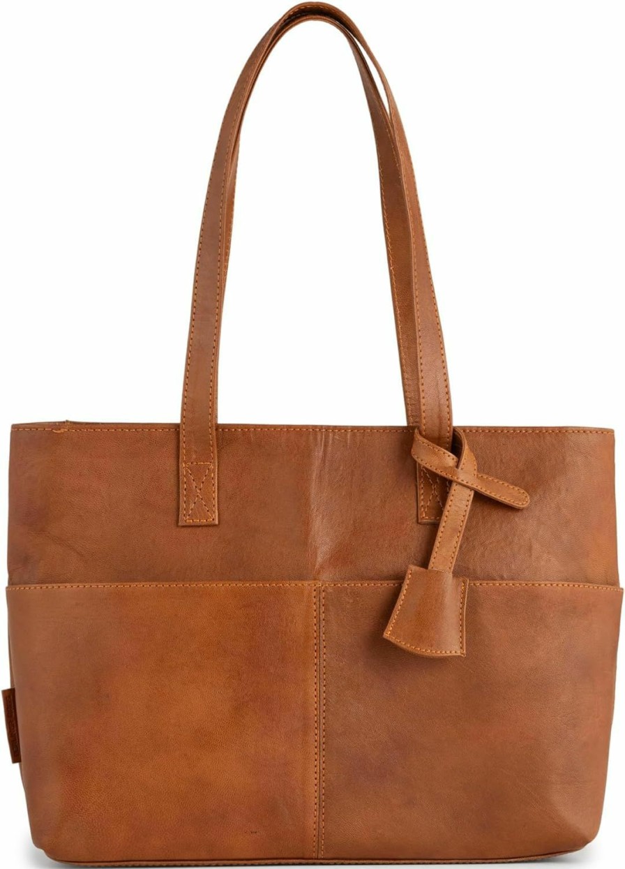 BERLINER BAGS Tote Handbags | Berliner Bags Vintage Leather Handbag Julia, Large Tote Bags For Women - Brown