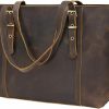 TIDING Tote Handbags | Tiding Genuine Leather Tote Bag For Women Office Shoulder Handbag With Adjustable Handles