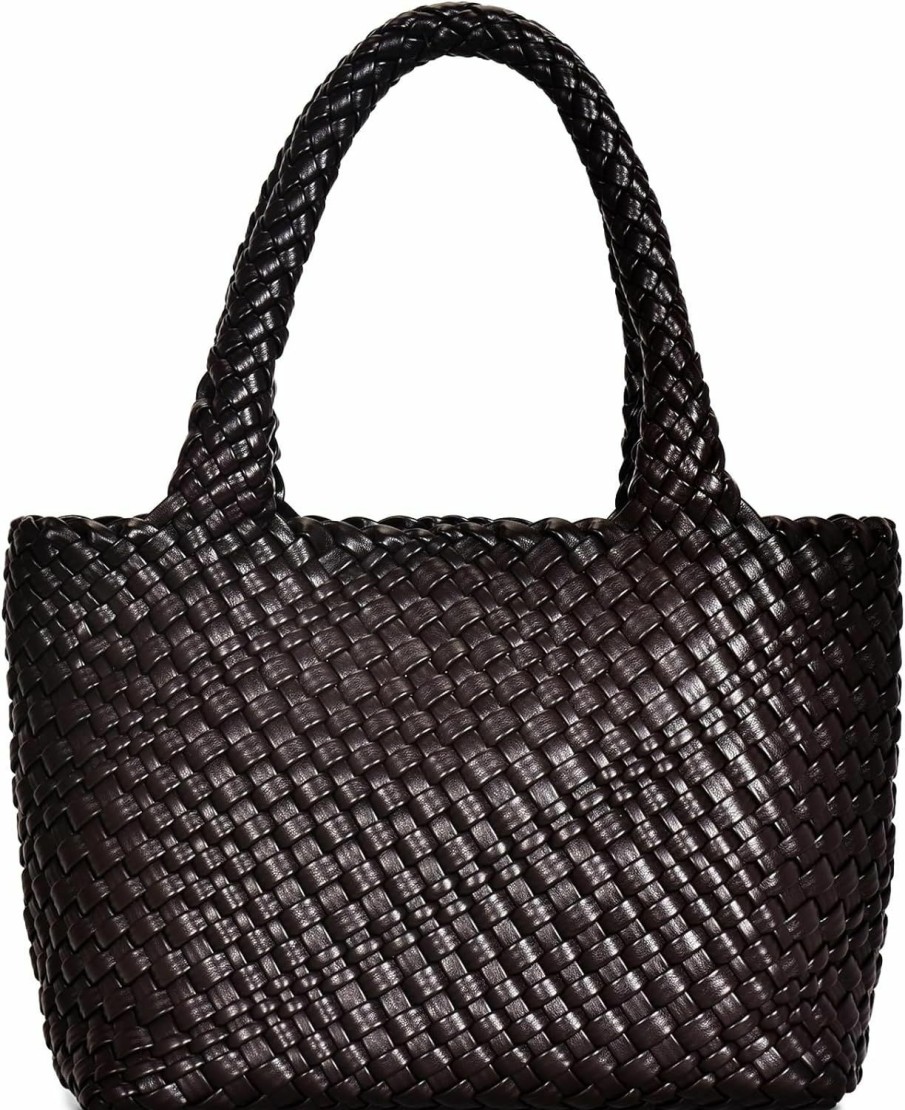 GASSDA Tote Handbags | Woven Bag Purses And Handbags, Woven Pu- Leather Bag For Women Fashion Tote Bag Top-Handle Handbag With Purses