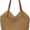 Youjaree Tote Handbags | Womens Large Straw Tote Bag Handmade Woven Beach Shoulder Bag Top Handle Purse For Summer