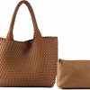 OUYGZOU Tote Handbags | Ouygzou Woven Bag For Women, Tote Bag For Work, Large Beach Travel Handbag And Purse, Retro Shoulder Bag, Shopping Bag