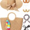 Trnayi Tote Handbags | Trnayi Straw Bags For Women Straw Beach Bag Vacation Straw Sun Straw Tote Bag Straw Handbag With Woven Rattan Earring For Vacation Beach Party Summer