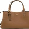 Tory Burch Tote Handbags | Tory Burch 143394 Emerson Moose Brown With Gold Hardware Leather Women'S Mini Tote Bag