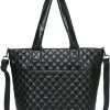 Hsitandy Tote Handbags | Hsitandy Quilted Tote Bag For Women,Weekender Bag,Light Nylon Quilted Crossbody Shoulder Bag For Travel,Work