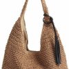 QTKJ Tote Handbags | Qtkj Hand-Woven Soft Large Straw Shoulder Bag With Black Tassels Boho Straw Handle Tote Retro Summer Beach Bag Rattan Handbag