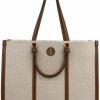 Tory Burch Tote Handbags | Tory Burch 145355 Blake Tan/Brown With Gold Hardware Canvas Women'S Large Tote Bag