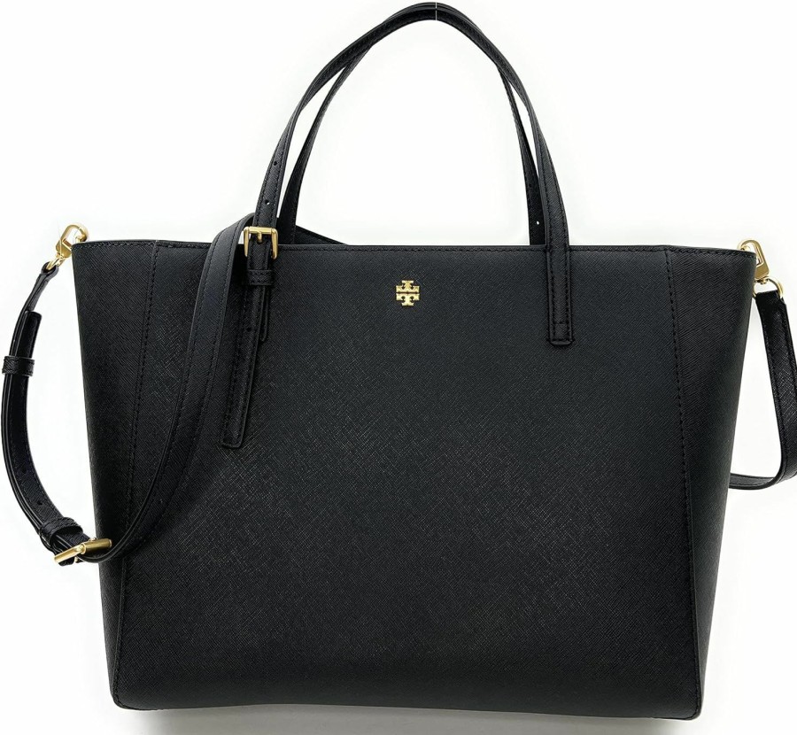 Tory Burch Tote Handbags | Tory Burch Emerson Leather Women'S Tote (Black)