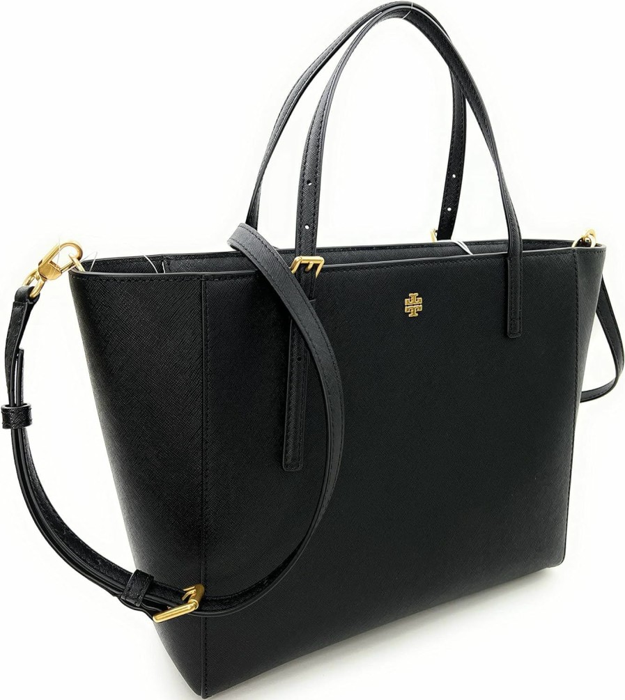 Tory Burch Tote Handbags | Tory Burch Emerson Leather Women'S Tote (Black)