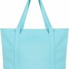 DALIX Tote Handbags | Dalix Womens 23\" Deluxe 24 Oz. Cotton Canvas Tote Bag Zippered