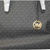 Michael Michael Kors Tote Handbags | Michael Kors Gilly Large Jet Set Drawstring Top Zip Tote (Black Signature)