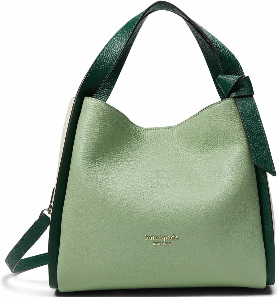 Kate Spade New York Tote Handbags | Kate Spade New York Knott Colorblocked Pebbled Leather Medium Crossbody Tote