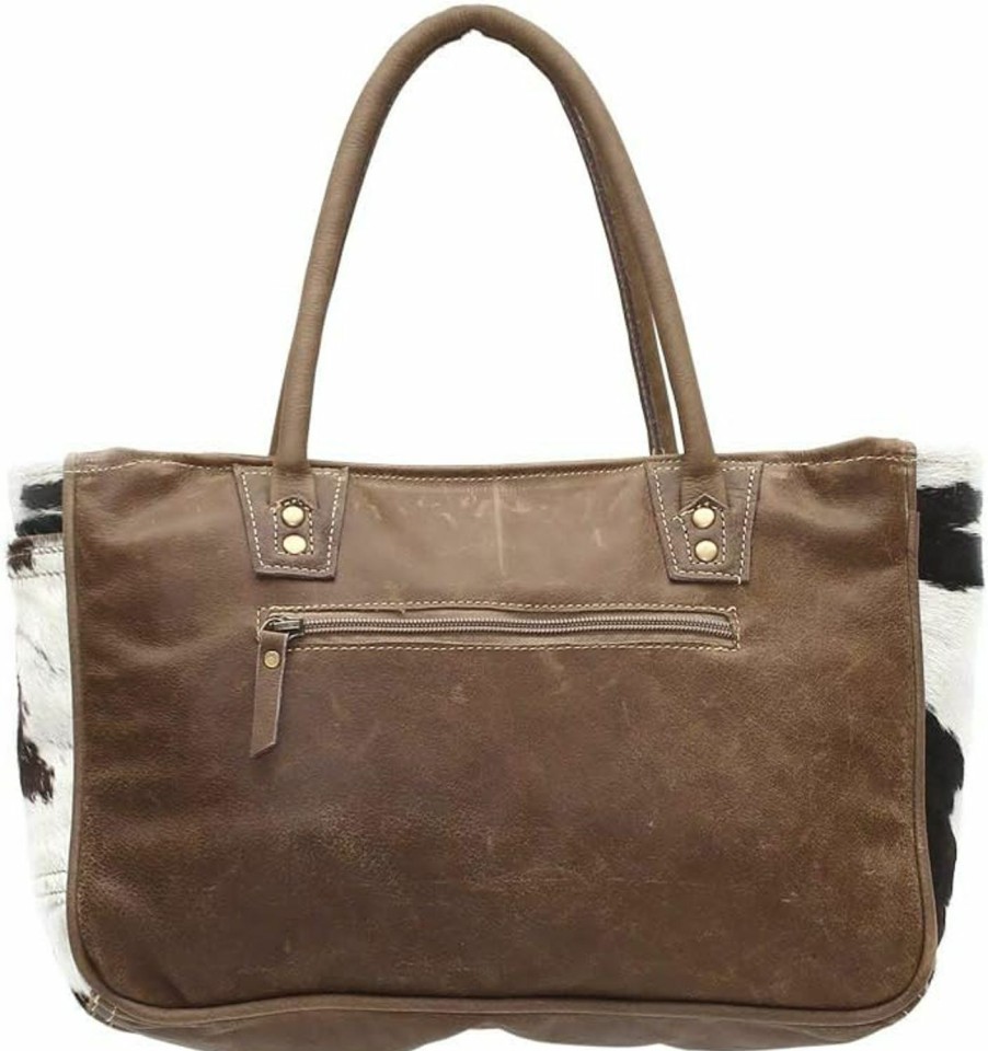 Myra Bag Tote Handbags | Myra Bags Bucket Genuine Leather With Animal Print Tote, Brown, Size One_Size, Tan, Khaki, Brown, One_Size