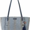 Sakroots Tote Handbags | Sakroots Metro Tote Bag Fabric, Large & Roomy With Zip Closure, Sustainable & Durable Design, Navy Spirit Desert Woven