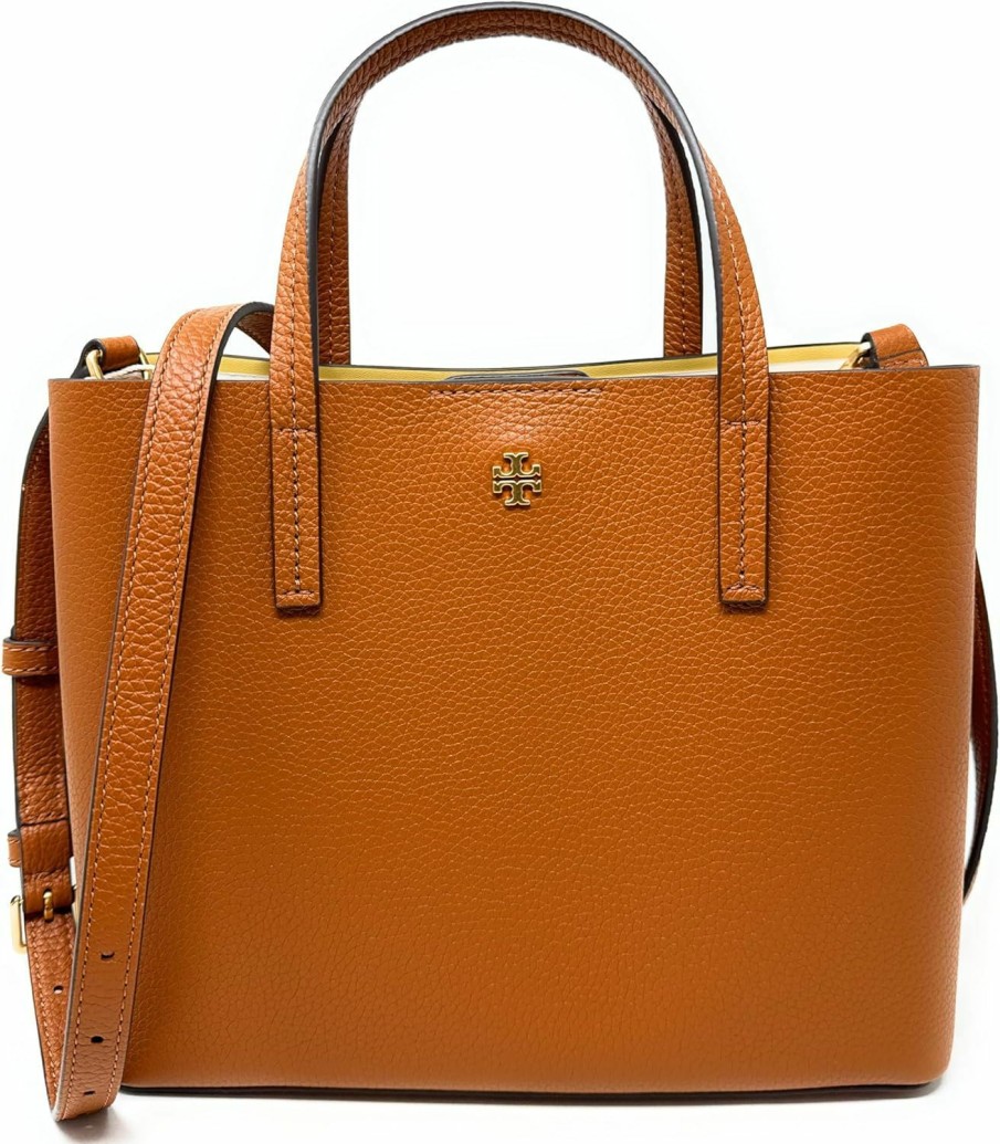 Tory Burch Tote Handbags | Tory Burch Womens Blake Small Tote Bag (Bourbon/Cornbread)