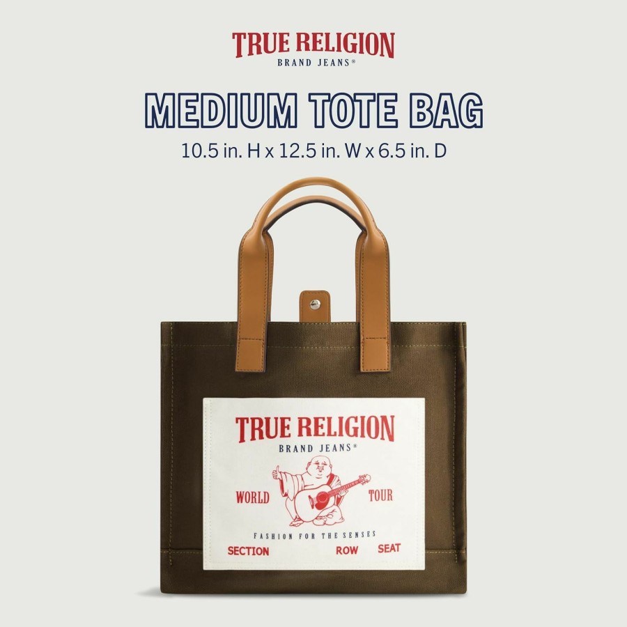 True Religion Tote Handbags | True Religion Tote, Women'S Medium Travel Shoulder Bag With Adjustable Strap