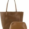 ZOSIVEB Tote Handbags | Zosiveb Woven Bag For Women Vegan Leather Tote Bag Large Summer Beach Travel Handbag And Clutch Retro Handmade Shoulder Bag