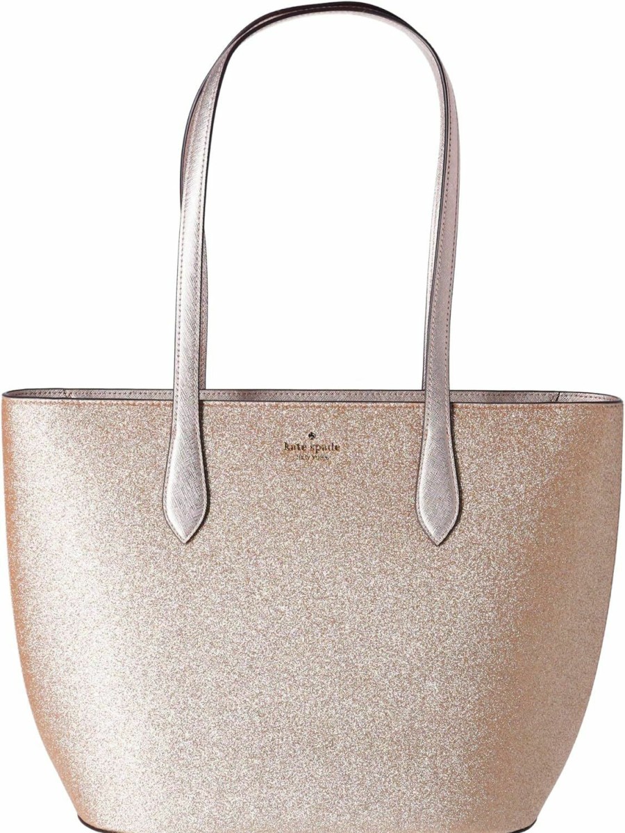 Kate Spade Tote Handbags | Kate Spade Glimmer Large Top Zip Tote Shoulder Bag Glitter Holiday