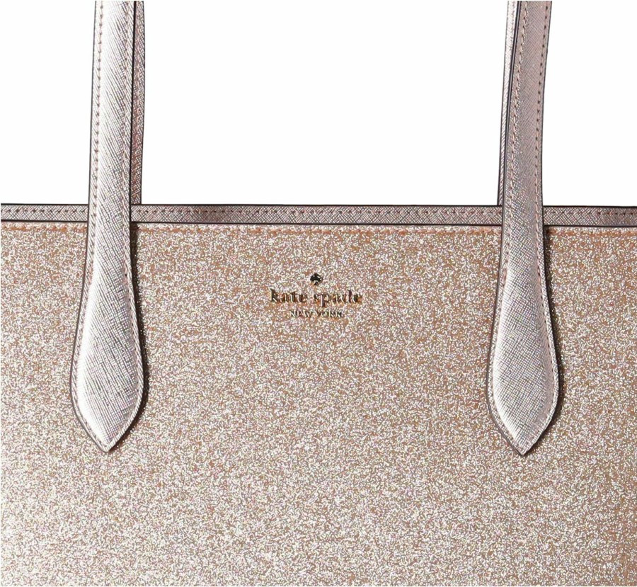 Kate Spade Tote Handbags | Kate Spade Glimmer Large Top Zip Tote Shoulder Bag Glitter Holiday