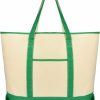 DALIX Tote Handbags | Dalix 22\" Open Top Heavy Duty Deluxe Tote Bag With Outer Pocket In Green