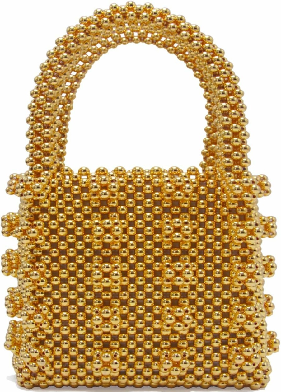 Miuco Tote Handbags | Miuco Womens Beaded Handbags Handmade Weave Crystal Pearl Tote Bags