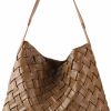 SHARPAD Tote Handbags | Sharpad Woven Bag For Women, Vegan Leather Tote Bag, Retro Handbag Purse, Handmade Large Summer Beach Shoulder Bags