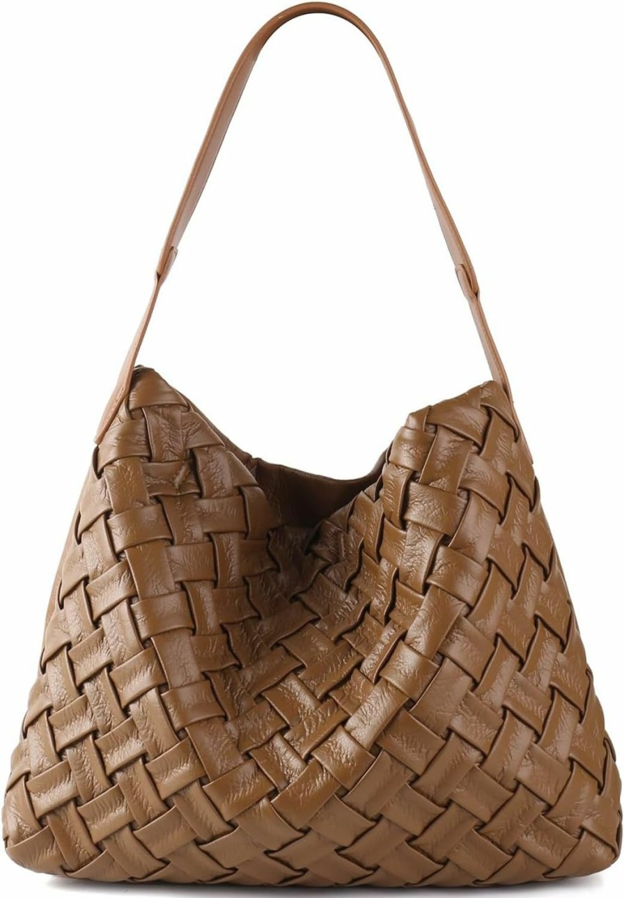 SHARPAD Tote Handbags | Sharpad Woven Bag For Women, Vegan Leather Tote Bag, Retro Handbag Purse, Handmade Large Summer Beach Shoulder Bags