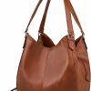 DOURR Tote Handbags | Dourr Women'S Multi-Pocket Shoulder Bag Fashion Vegan Leather Handbag Tote Purse