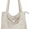 Iioscre Tote Handbags | Iioscre Corduroy Tote Bag For Women,Tote Bag With Zipper,Large Capacity Casual Shoulder Handbags With Inner Pockets