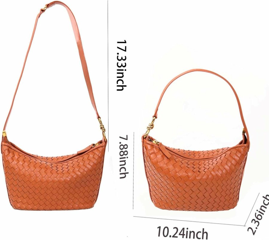 RISEWRD Tote Handbags | Risewrd Woven Bag For Women, Vegan Leather Tote Bag Summer Beach Retro Purse And Handbag Underarm Bag Handmade Shoulder Bag