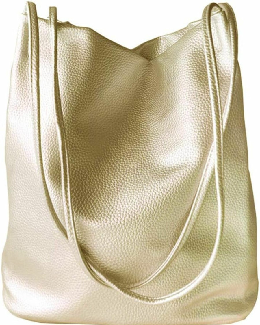 Amazon Tote Handbags | Silver Purse For Women Bucket Tote Bag Large Shoulder Handbags For Ladies Soft Leather Hobo Bags