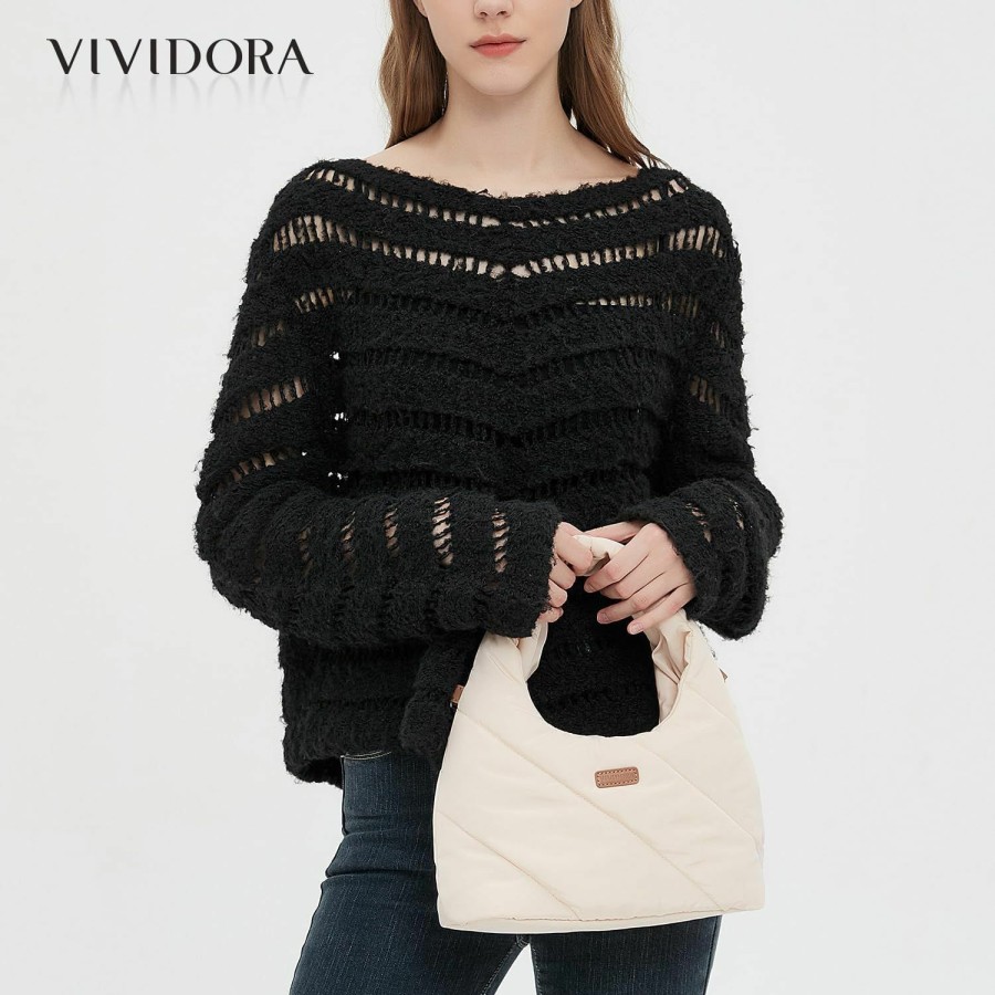 Vividora Tote Handbags | Vividora Puffer Tote Bag For Women,Large Quilted Puffy Shoulder Handbag Nylon Lightweight Puffer Carryall Purse