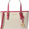 Michael Kors Tote Handbags | Michael Kors Xs Carry All Jet Set Travel Womens Tote (Carmine Pink Multi)