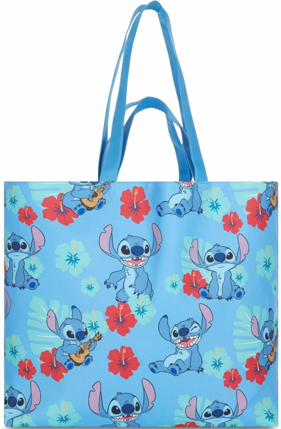 Disney Tote Handbags | Disney Lilo And Stitch Tote Bag - Girls, Boys, Teens, Adults - All Over Print Single Handle Nylon Tote Handbag