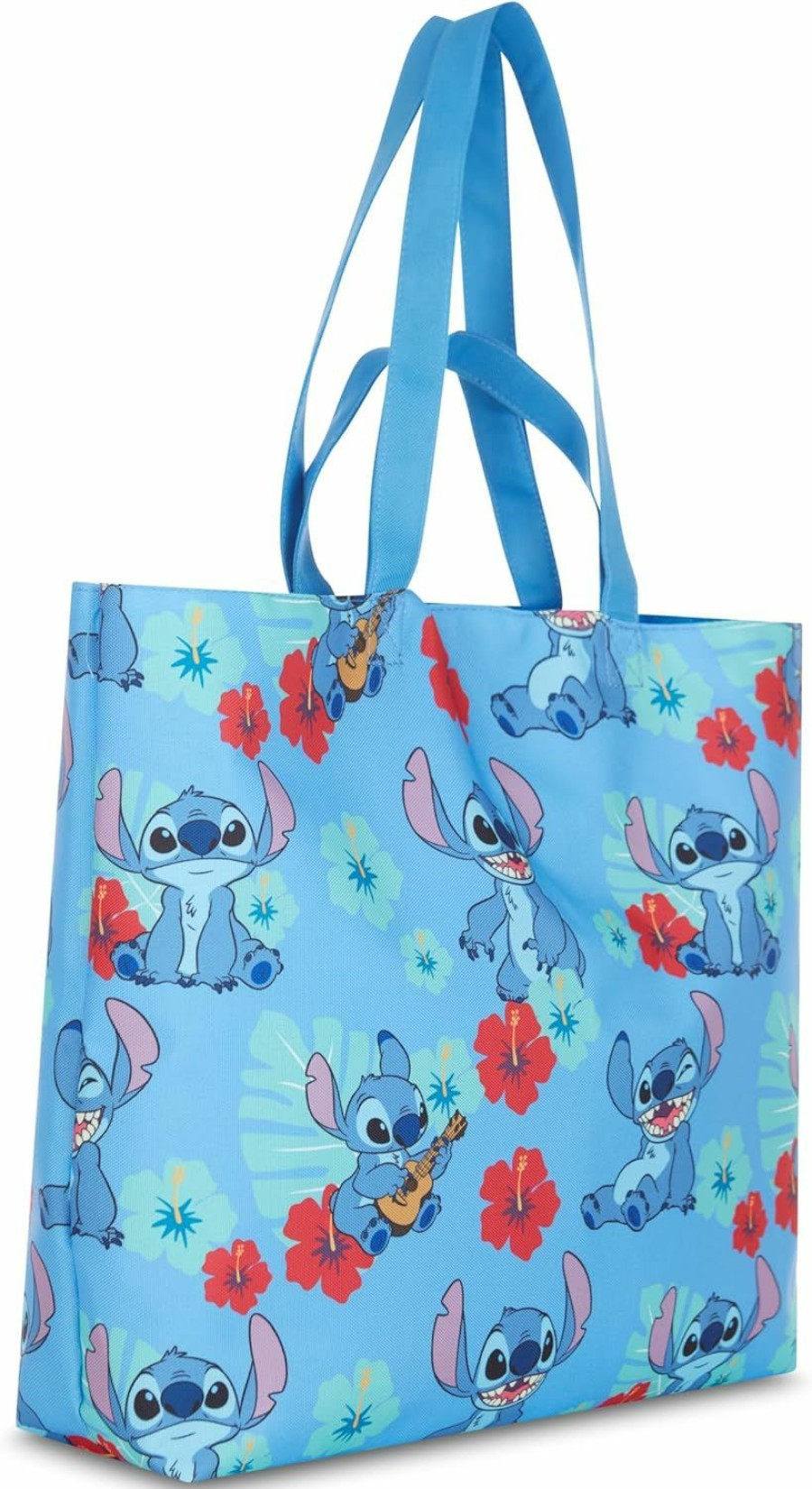 Disney Tote Handbags | Disney Lilo And Stitch Tote Bag - Girls, Boys, Teens, Adults - All Over Print Single Handle Nylon Tote Handbag