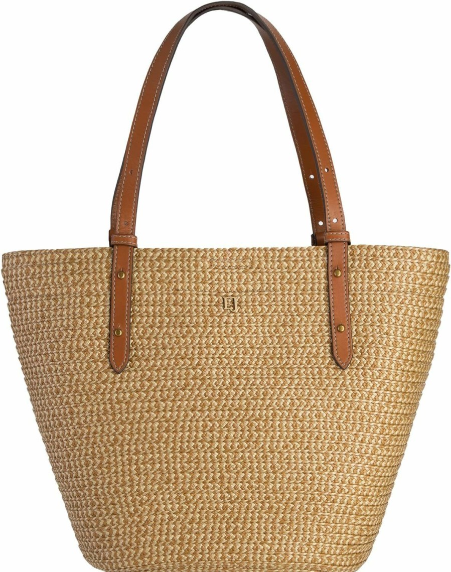 Eric Javits Tote Handbags | Eric Javits Eureka Squishee Straw Tote Bag For Women - Straw Beach Bags For Women With Zippered Small Canvas Tote Bag Pouch