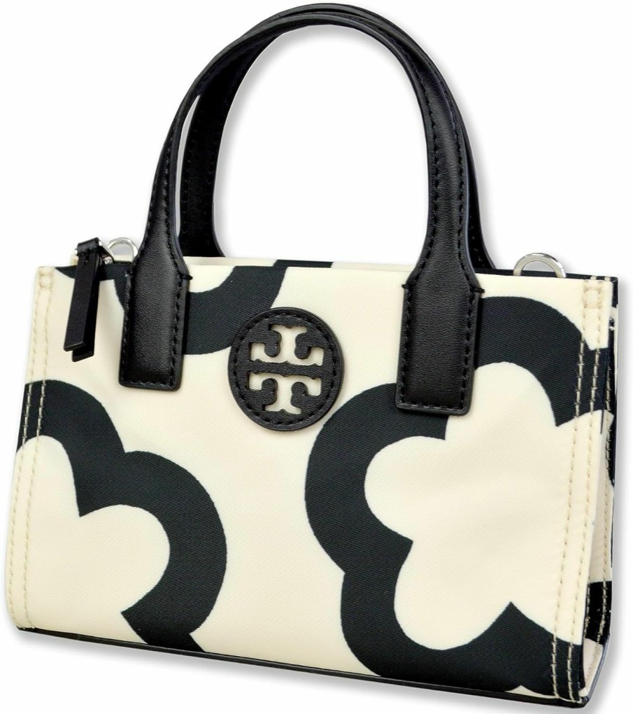 Tory Burch Tote Handbags | Tory Burch Womens 149668 Ella Printed Gold-Tone Hardware Mini Nylon Tote Bag,