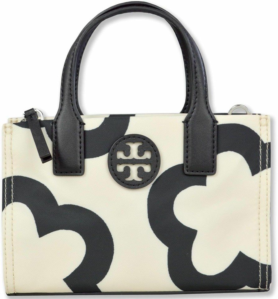 Tory Burch Tote Handbags | Tory Burch Womens 149668 Ella Printed Gold-Tone Hardware Mini Nylon Tote Bag,