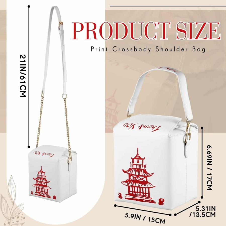 Abbylike Tote Handbags | Abbylike Chinese Takeout Box Purse Chinese Purse Tower Print Japanese Purse Sushi Purse Chinese Togo Purse Funky Purse For Women Girls Crossbody Shoulder Box Bag Purse Clutch Christmas Bag Gift