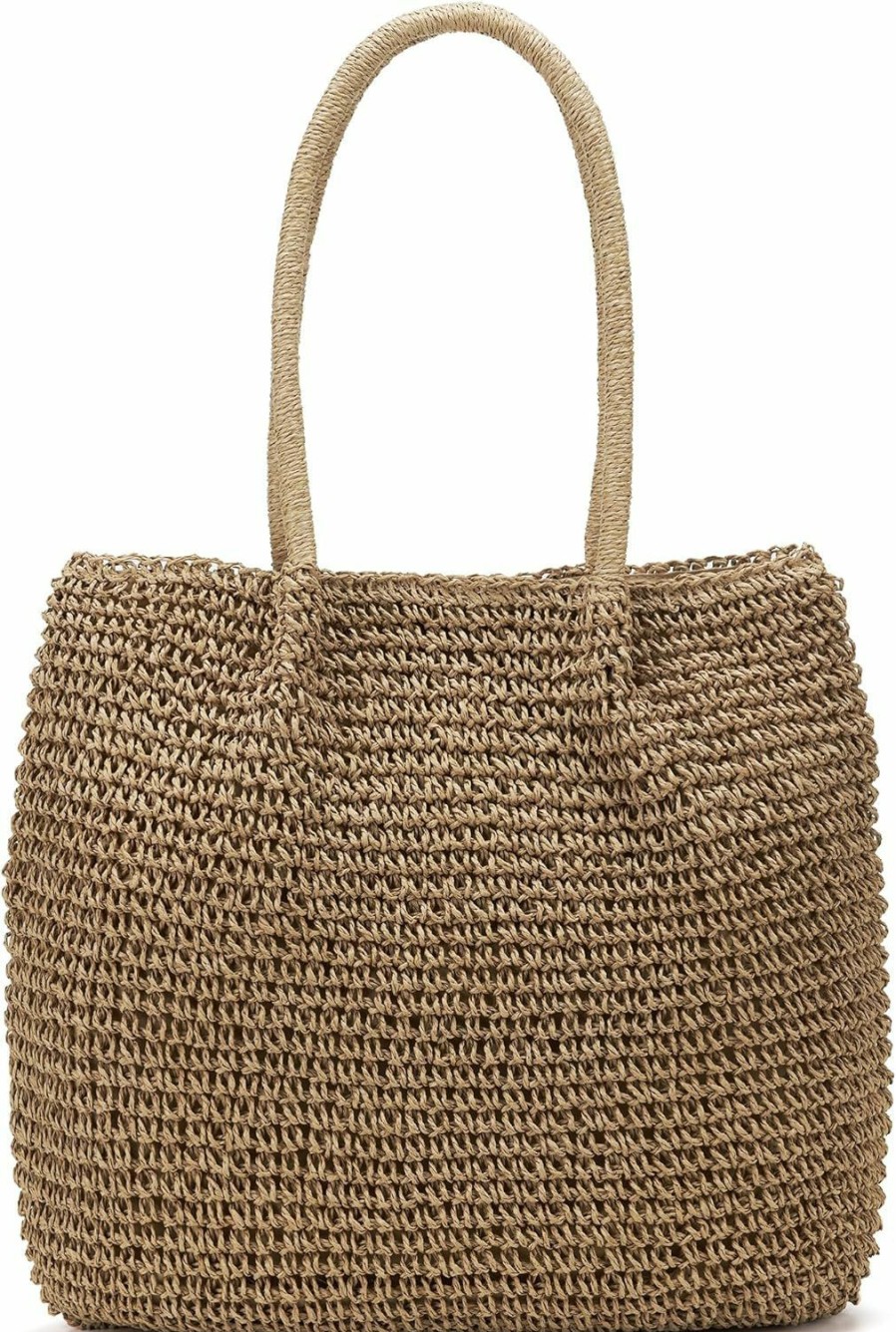 Kiss Sea Tote Handbags | Kiss Sea Straw Beach Bag The Tote Bag For Women Weekender Bags Beach Shoulder Extra Large Beach Raffia Bag Straw Purses