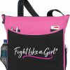 Fight Like a Girl Tote Handbags | Fight Like A Girl Script Dakota 5-Pocket Tote Bag