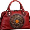 Zhuoliang Tote Handbags | Leather Handbag For Women, Retro Mandela Crossbody Handbag Tote Bag