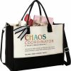 Pawzity Tote Handbags | Embroidery Thank You Gifts For Women, Boss, Coworker, Manager, Office, Teacher, Nurse - Administrative Professional Day Gifts - Chaos Coordinator Gifts, Boss Lady Gifts - Birthday Gifts - Tote Bag