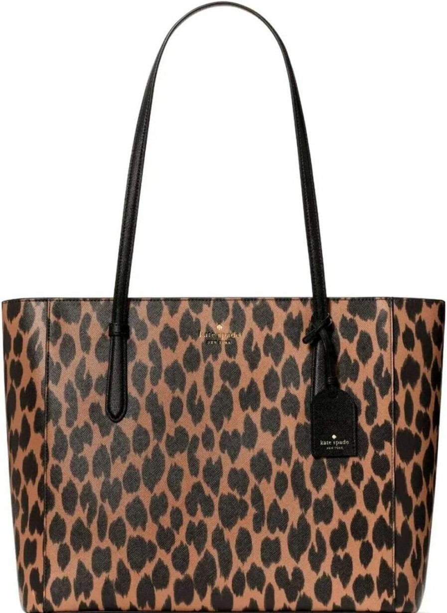 Kate Spade New York Tote Handbags | Kate Spade New York Schuyler Medium Tote Saffiano Spotted Animal Print