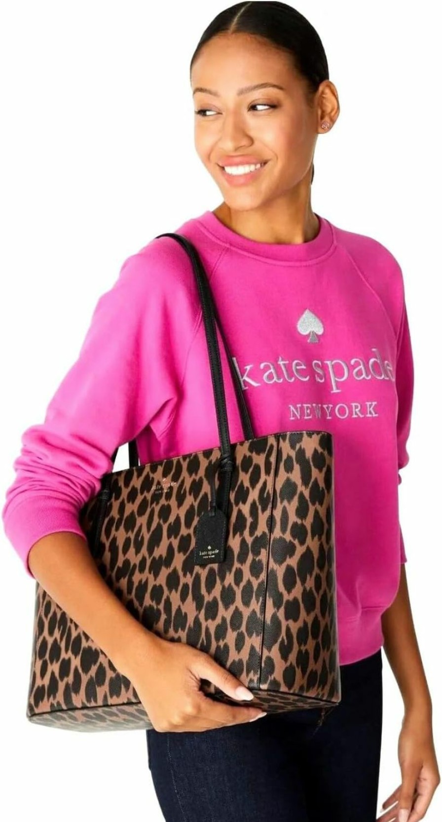 Kate Spade New York Tote Handbags | Kate Spade New York Schuyler Medium Tote Saffiano Spotted Animal Print