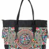 Jursccu Tote Handbags | Women Canvas Tote Bags Embroidery Handbags Stylish Casual Shoulder Bags