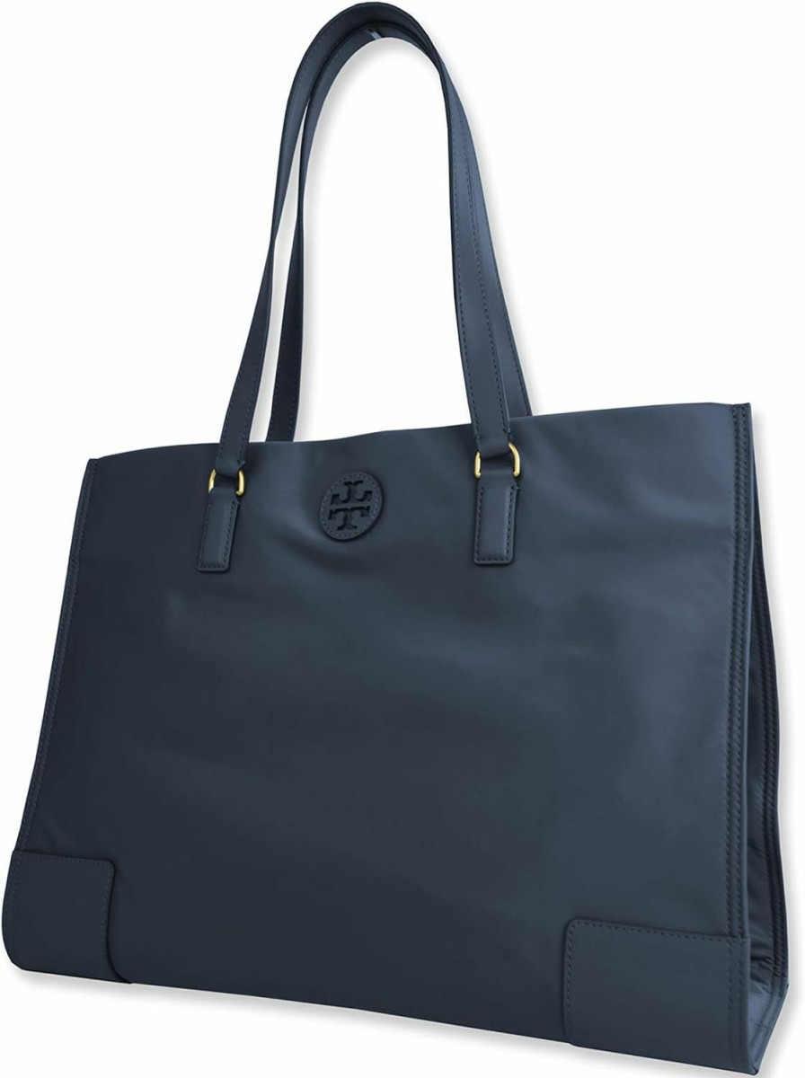 Tory Burch Tote Handbags | Tory Burch Womens 136144 Ella Gold-Tone Hardware Large Nylon Tote Bag,