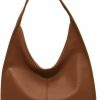 Rungion Tote Handbags | Women Vintage Tote Bag Pu Leather Shoulder Bag Large Hobo Handbag Stachel Purse Solid Color