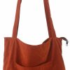 ALUWU Tote Handbags | Aluwu Corduroy Tote Bag For Women With Front Pocket And Zipper